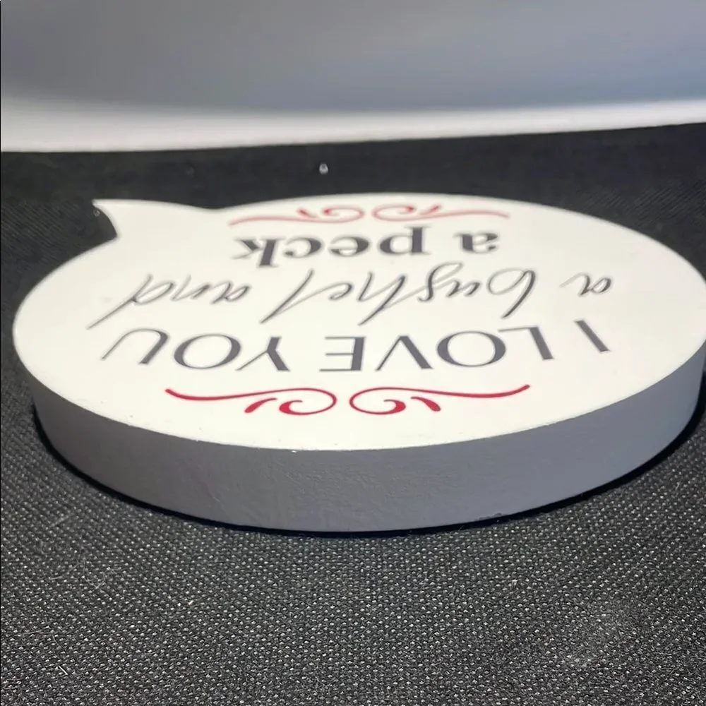 White and Black Decorative Speech Bubble Sign